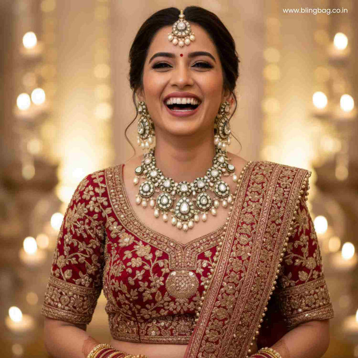 Ivory Hoormi Kundan Jewellery Set