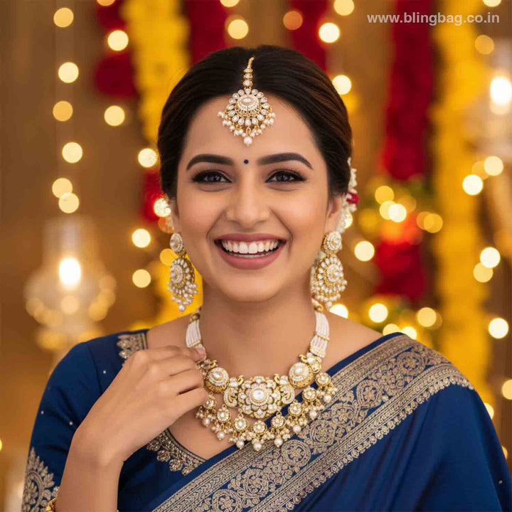 Ivory Iniya Kundan Jewellery Set