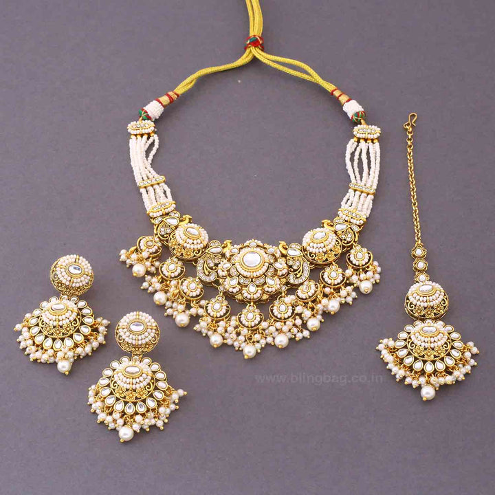 Ivory Iniya Kundan Jewellery Set