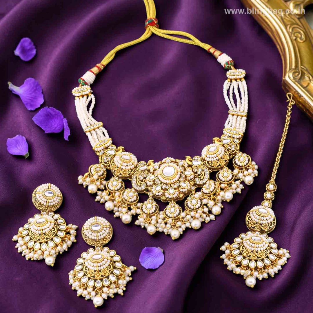Ivory Iniya Kundan Jewellery Set