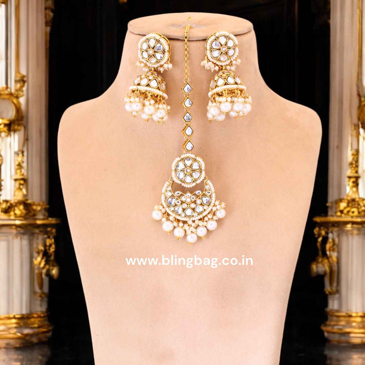 Ivory Inula Maang Tikka Set