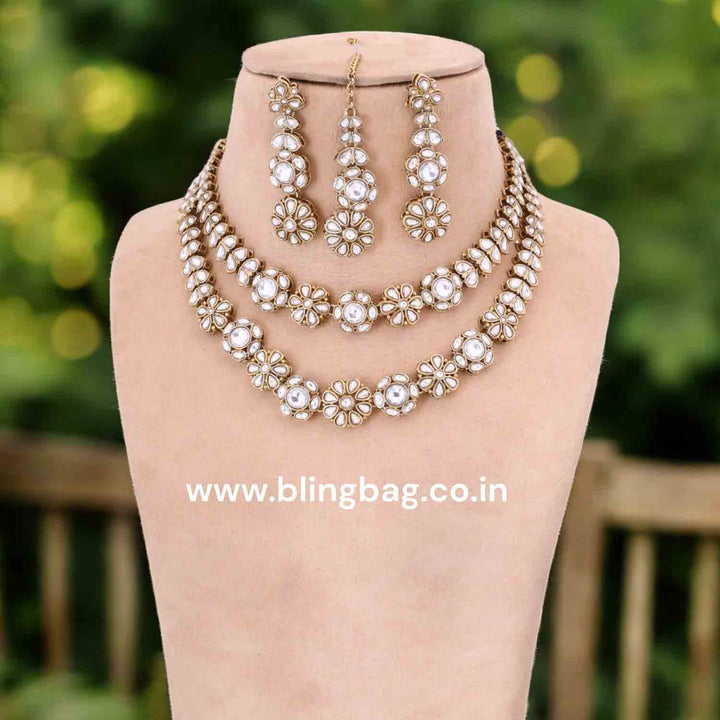Ivory Jaine Kundan Jewellery Set