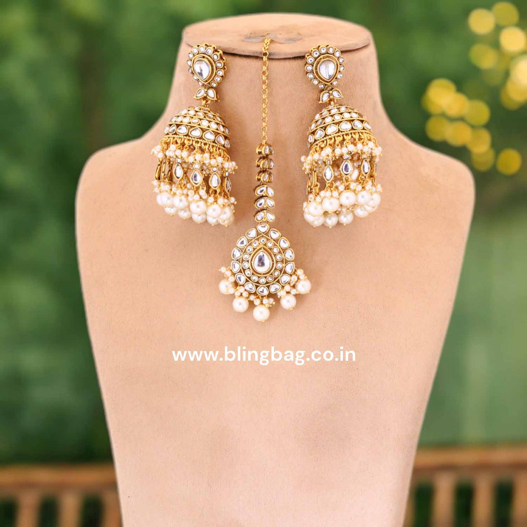 Ivory Jambhul Maang Tikka Set