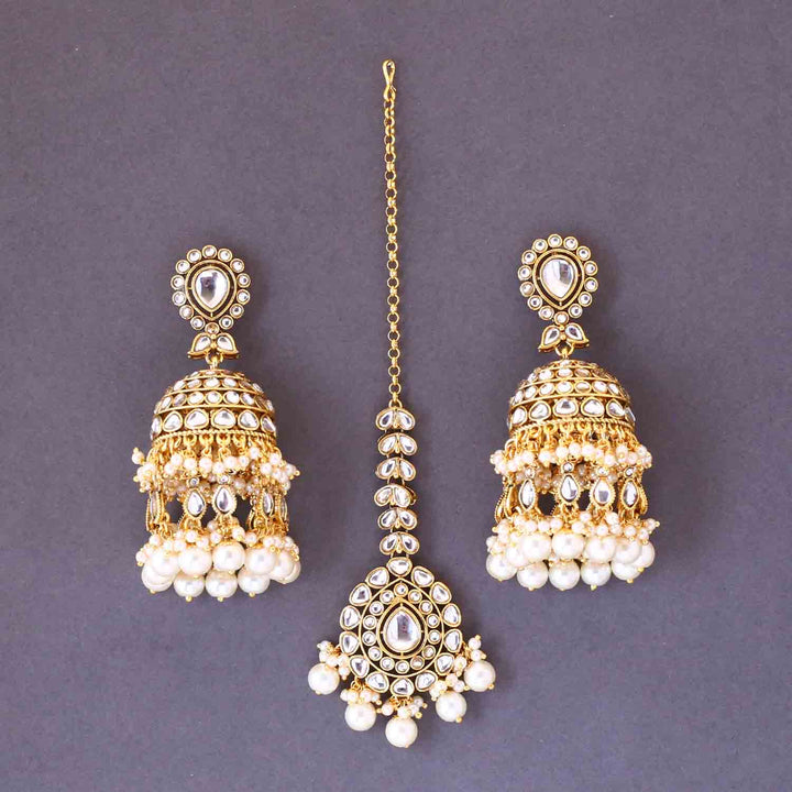 Ivory Jambhul Maang Tikka Set