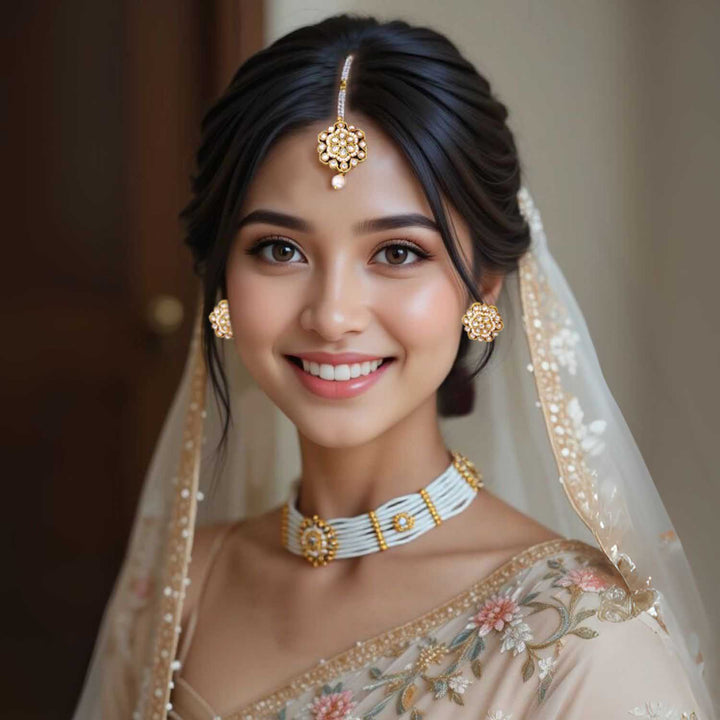 Ivory Janvi Kundan Jewellery Set