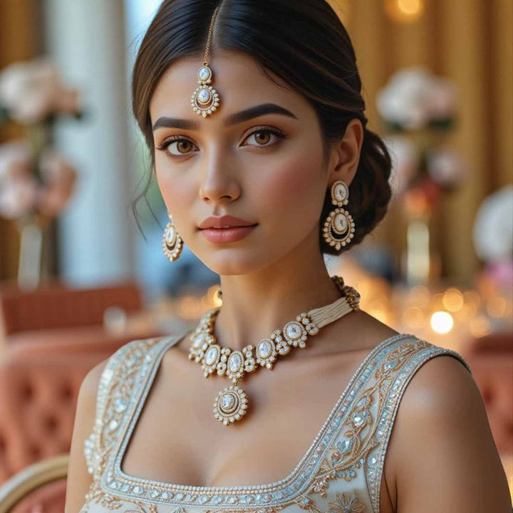 Ivory Jayashree Kundan Jewellery Set