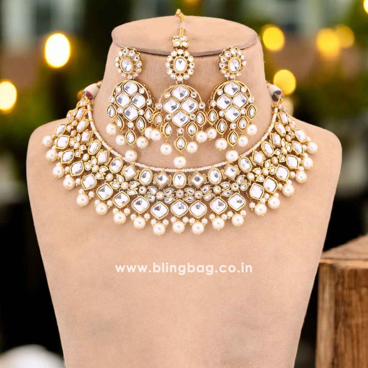 Ivory Jeeviya Kundan Jewellery Set