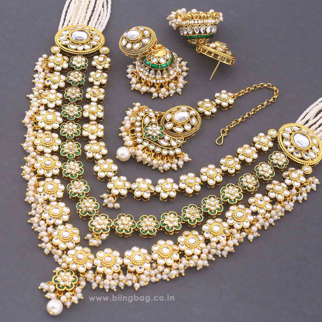 Ivory Jeeya Kundan Jewellery Set