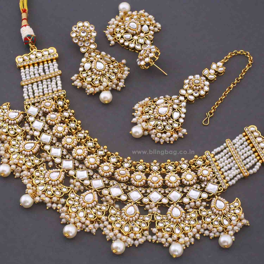 Ivory Kalyaani Kundan Jewellery Set
