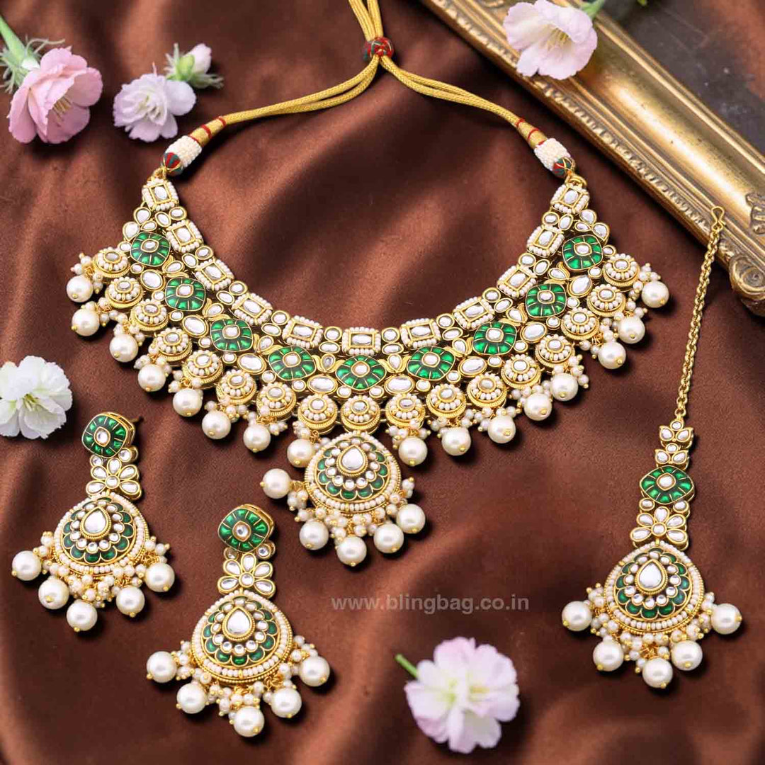 Ivory Kamya Kundan Jewellery Set