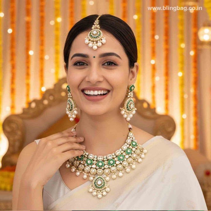 Ivory Kamya Kundan Jewellery Set