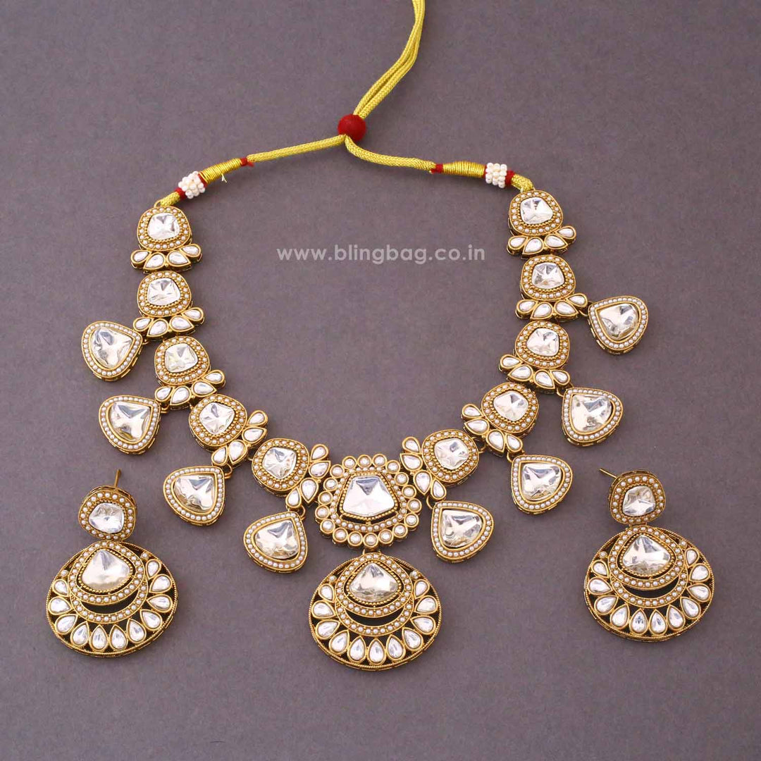 Ivory Kavira Kundan Jewellery Set - New Arrival