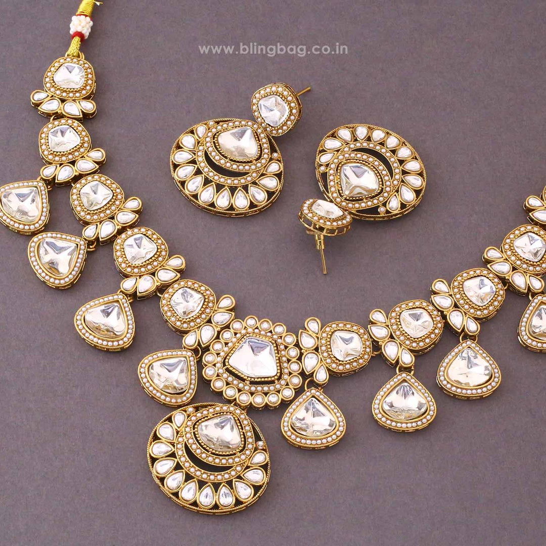 Ivory Kavira Kundan Jewellery Set - New Arrival