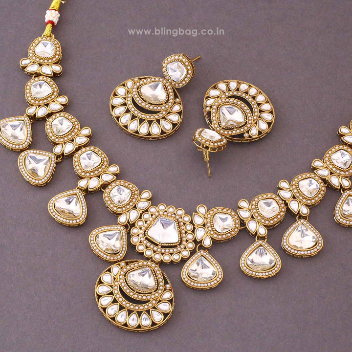 Ivory Kavira Kundan Jewellery Set - New Arrival