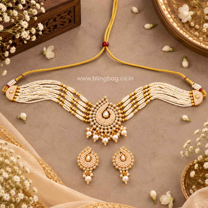 Ivory Kavyarini Antique Jewellery Set - New Arrival