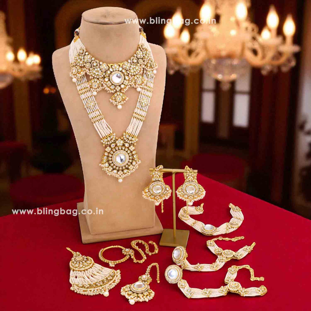 Ivory Kshirja  Kundan Bridal Jewellery Set