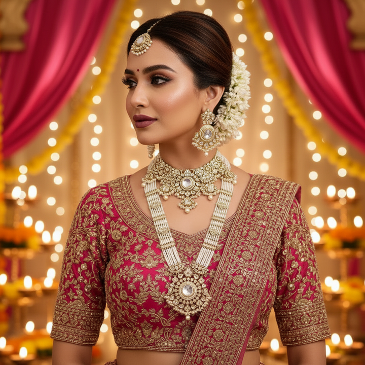 Ivory Kshirja  Kundan Bridal Jewellery Set