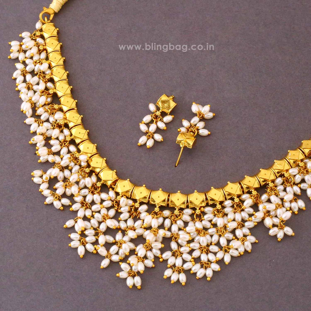 Ivory Lohini Antique Jewellery Set- New Arrival