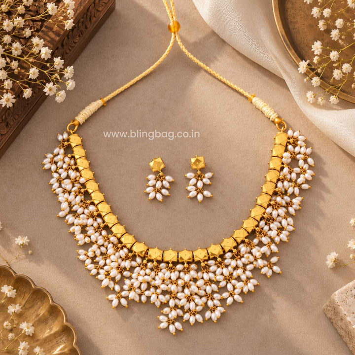 Ivory Lohini Antique Jewellery Set- New Arrival