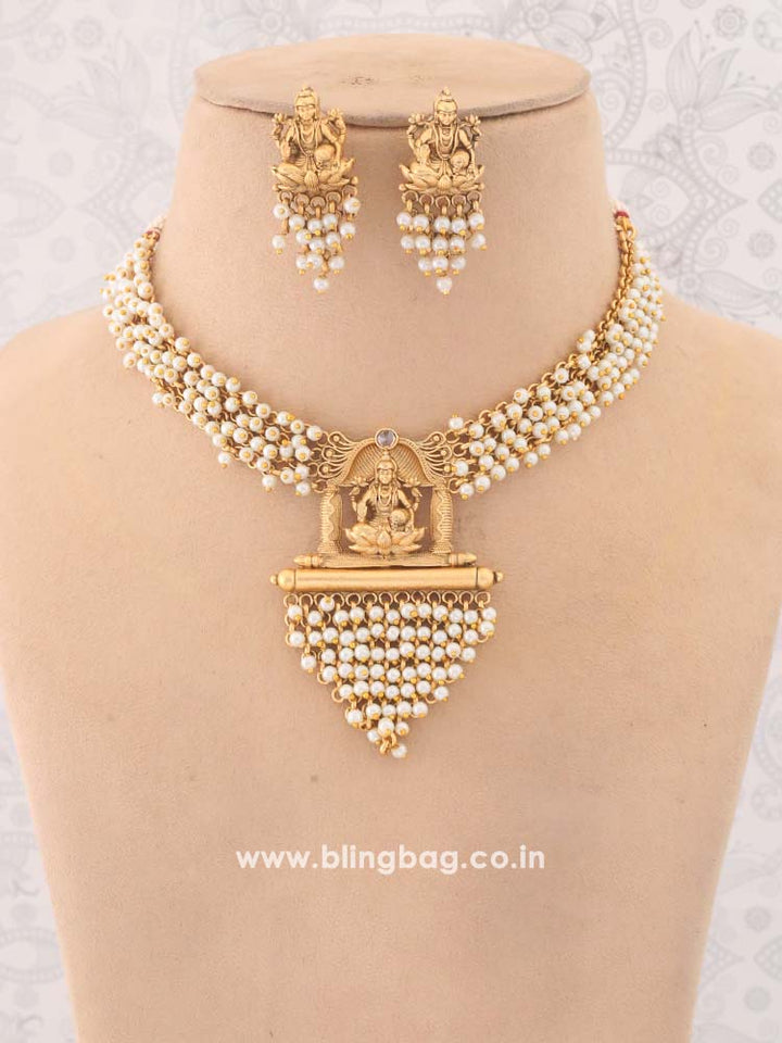 Ivory Mahabhakti Temple Jewellery Set