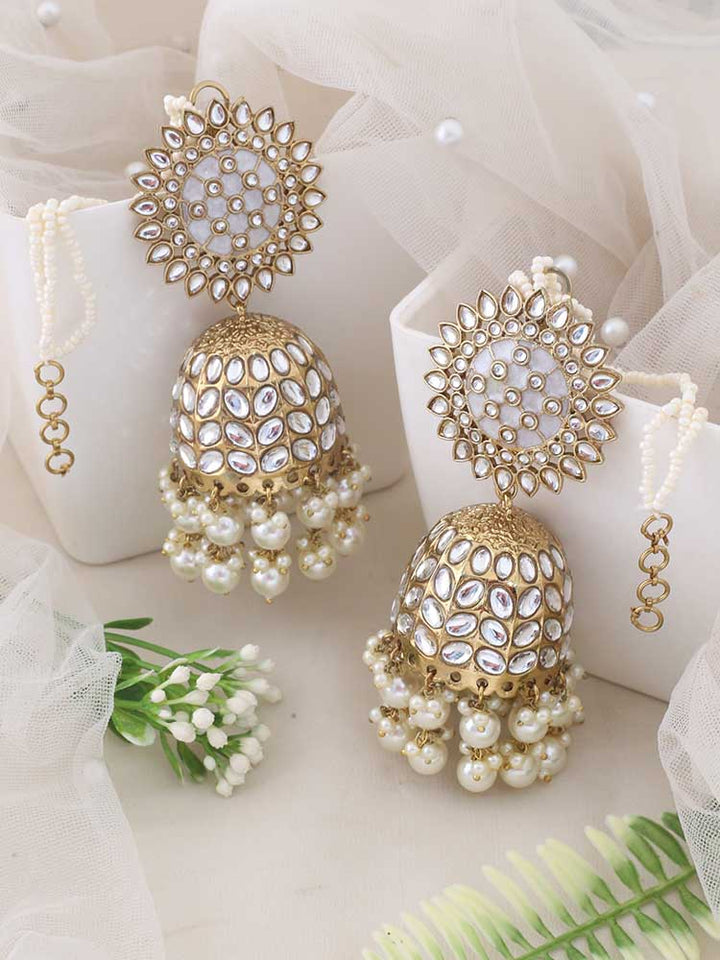 Ivory Maharani Sahara Jhumkis