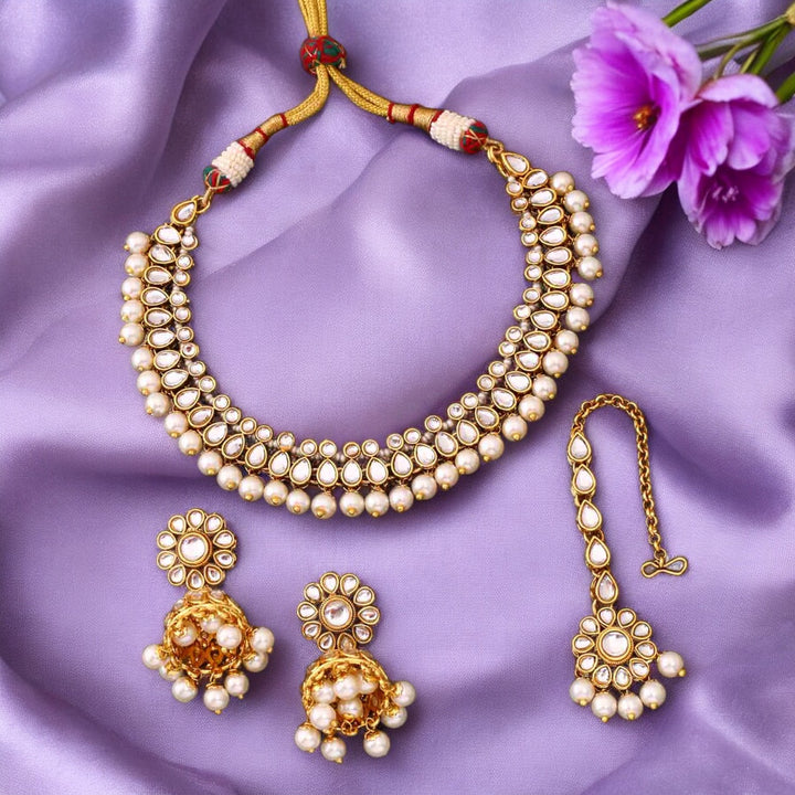 Ivory Mahiya Kundan Jewellery Set