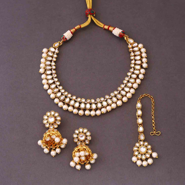 Ivory Mahiya Kundan Jewellery Set