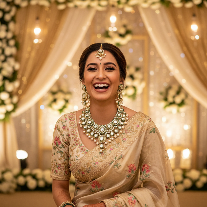 Ivory Malyavanti Kundan Jewellery Set