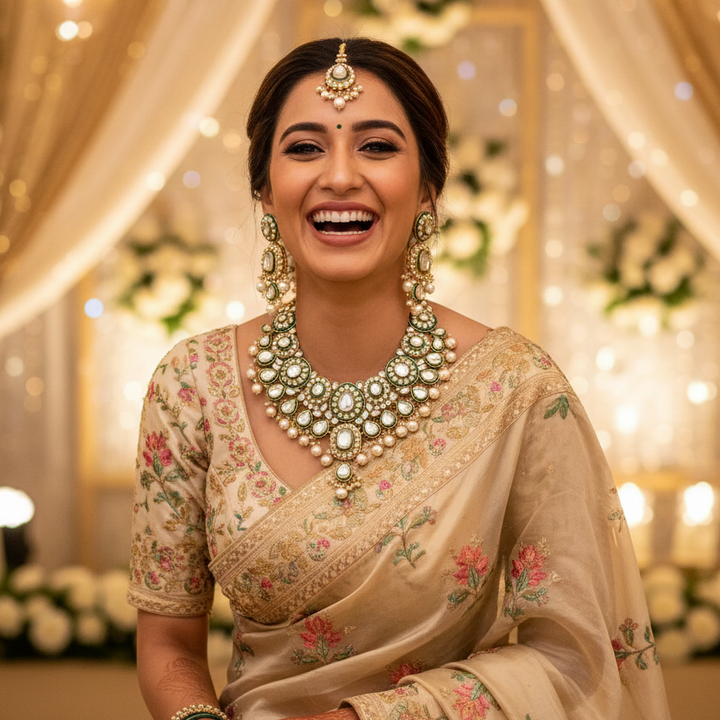 Ivory Malyavanti Kundan Jewellery Set