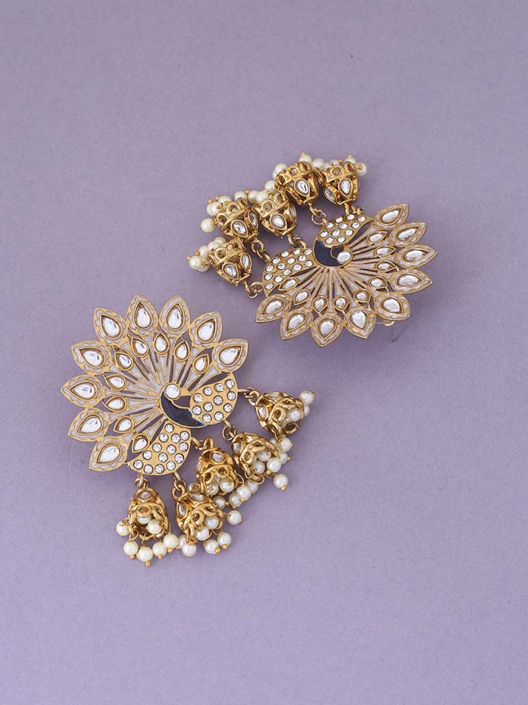 Ivory Mayur Ethnic Jhumkis