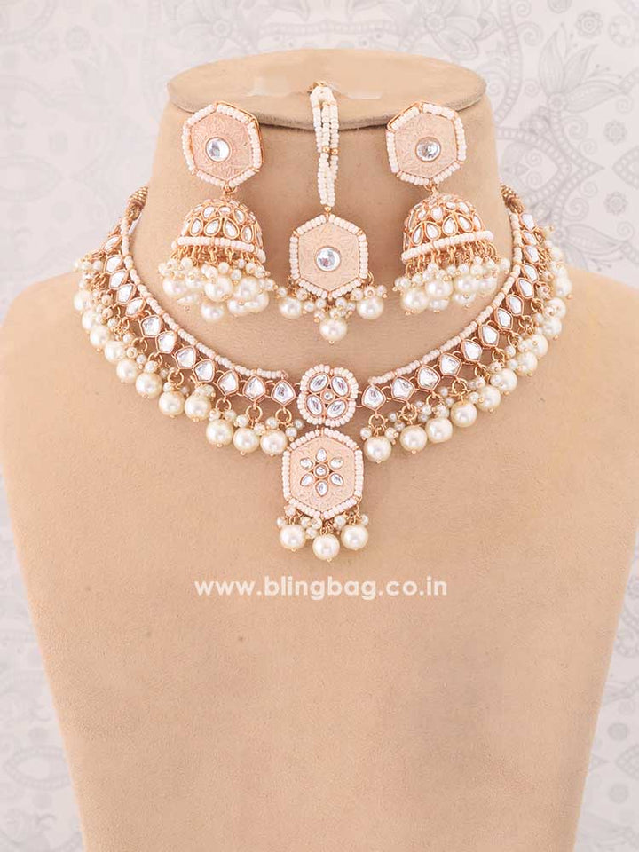 Ivory Modheshwari Jewellery Set