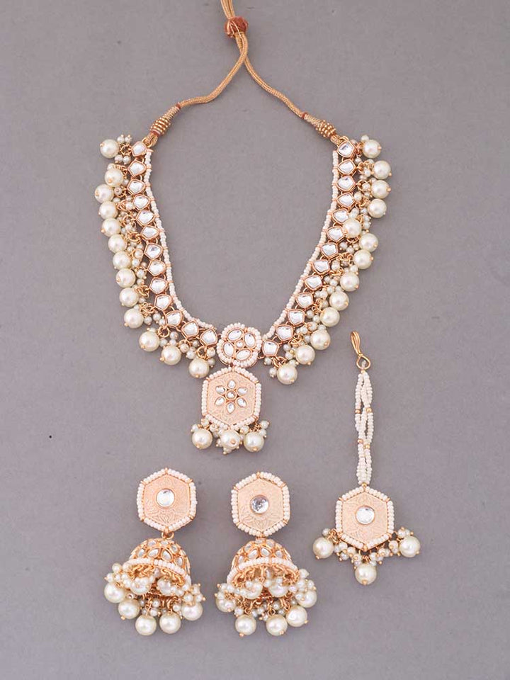 Ivory Modheshwari Jewellery Set