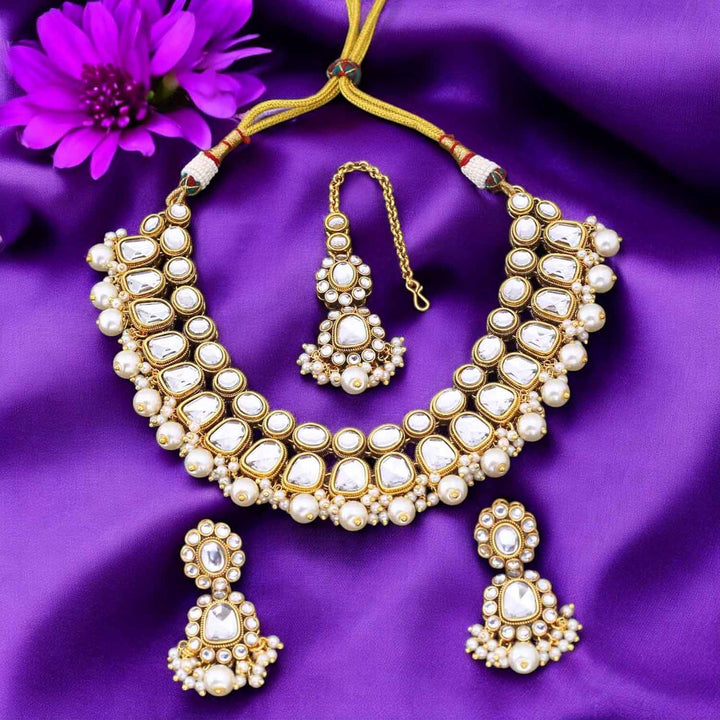 Ivory Nagima Kundan Jewellery Set