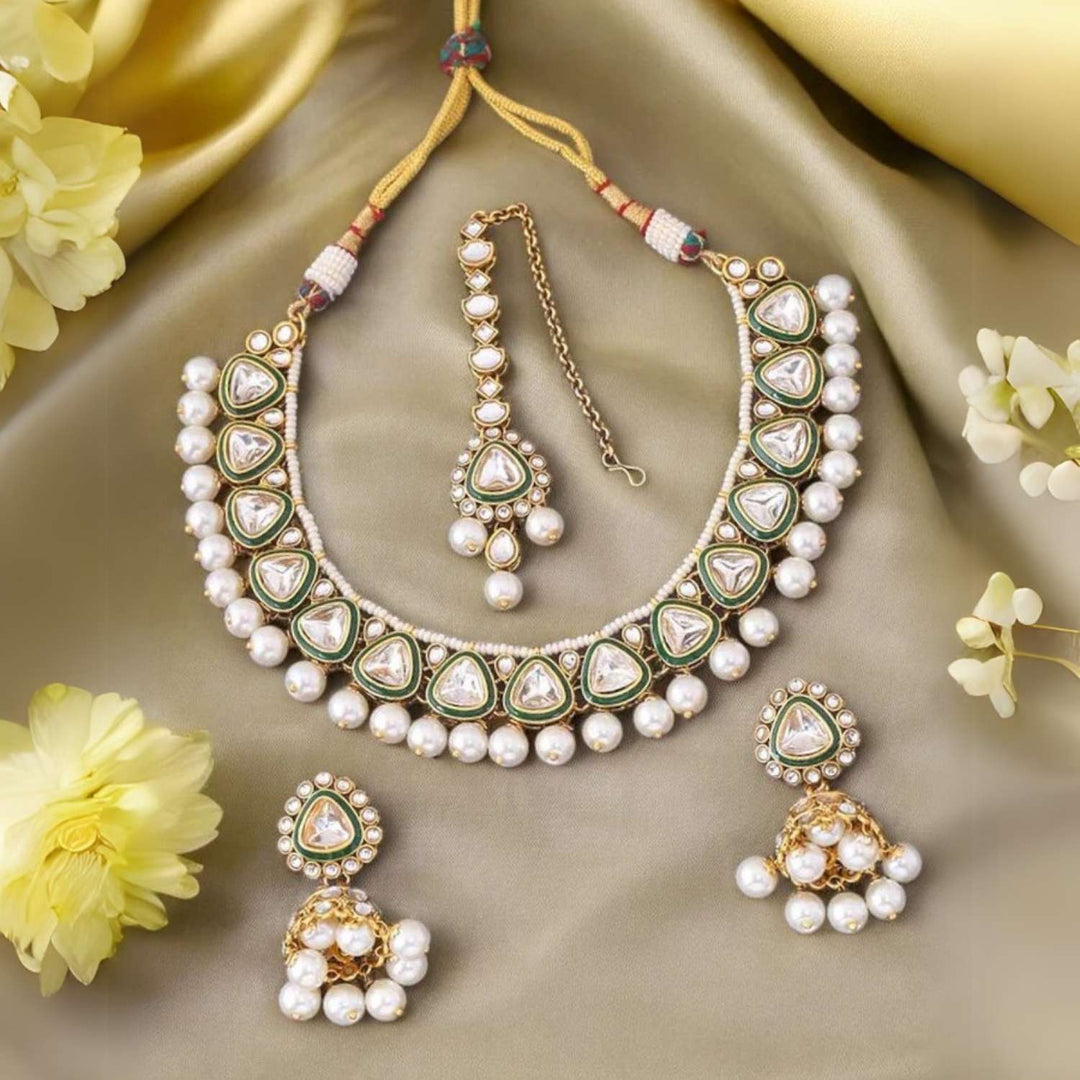 Ivory Neelam Kundan Jewellery Set