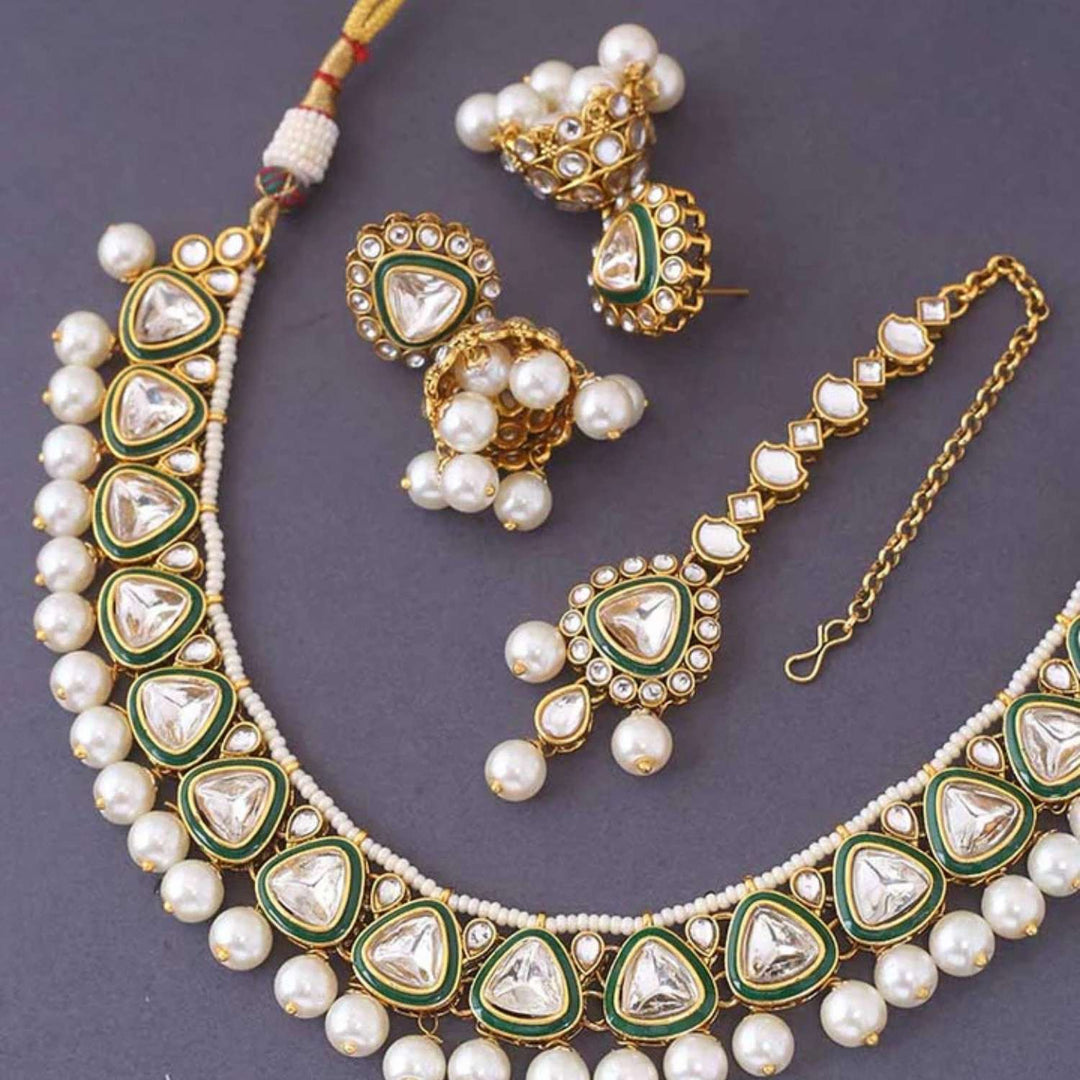 Ivory Neelam Kundan Jewellery Set