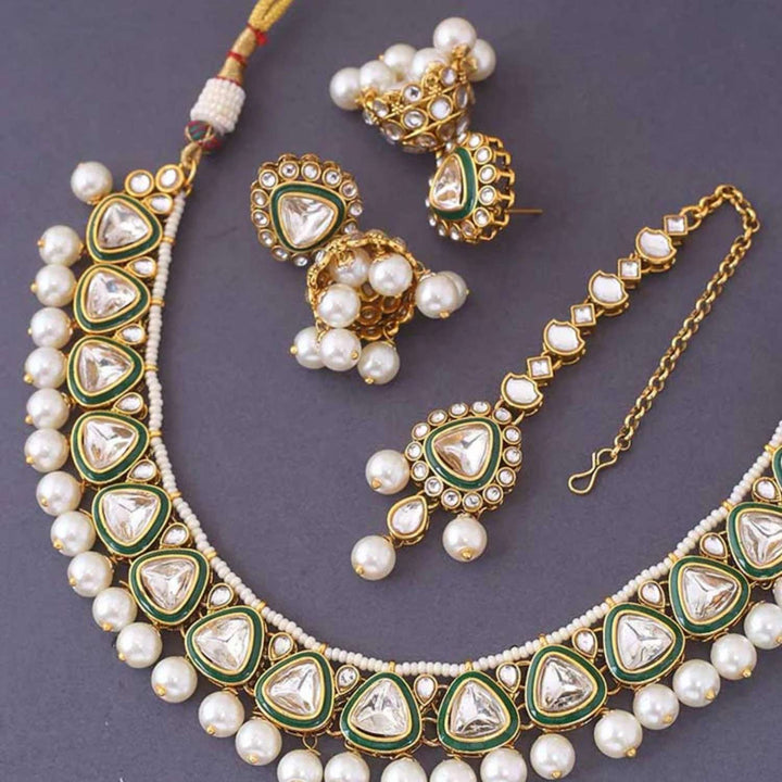 Ivory Neelam Kundan Jewellery Set