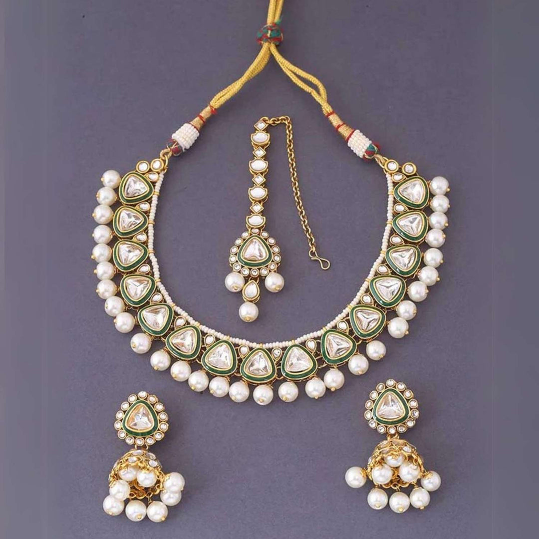 Ivory Neelam Kundan Jewellery Set