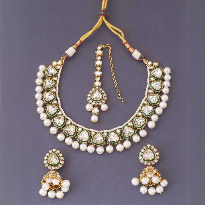 Ivory Neelam Kundan Jewellery Set