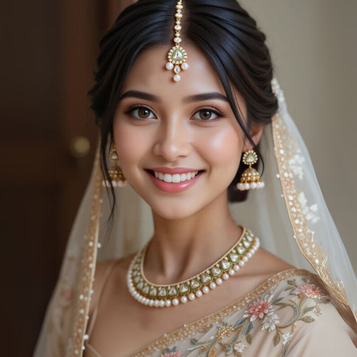 Ivory Neelam Kundan Jewellery Set