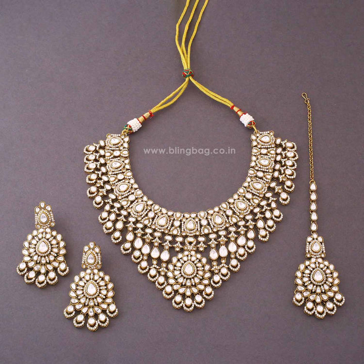 Ivory Ovika Kundan Jewellery Set - New Arrival