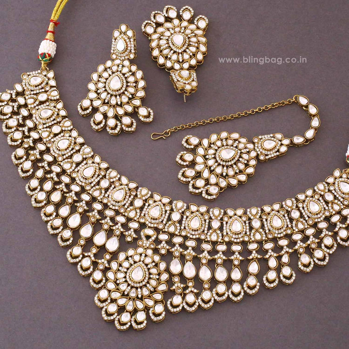 Ivory Ovika Kundan Jewellery Set - New Arrival