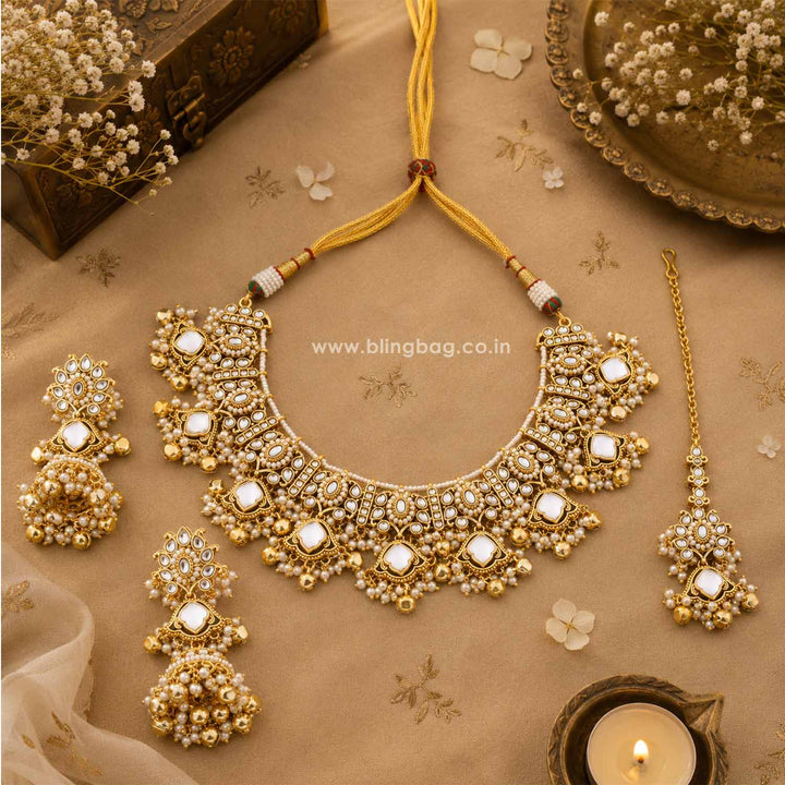 Ivory Pihuani Kundan Jewellery Set