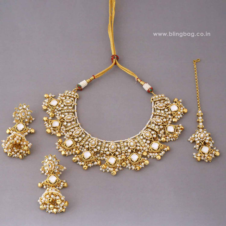 Ivory Pihuani Kundan Jewellery Set