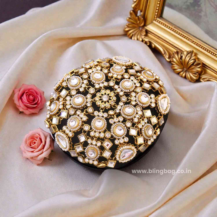 Ivory Pihusha Kundan Hair Bun Cage