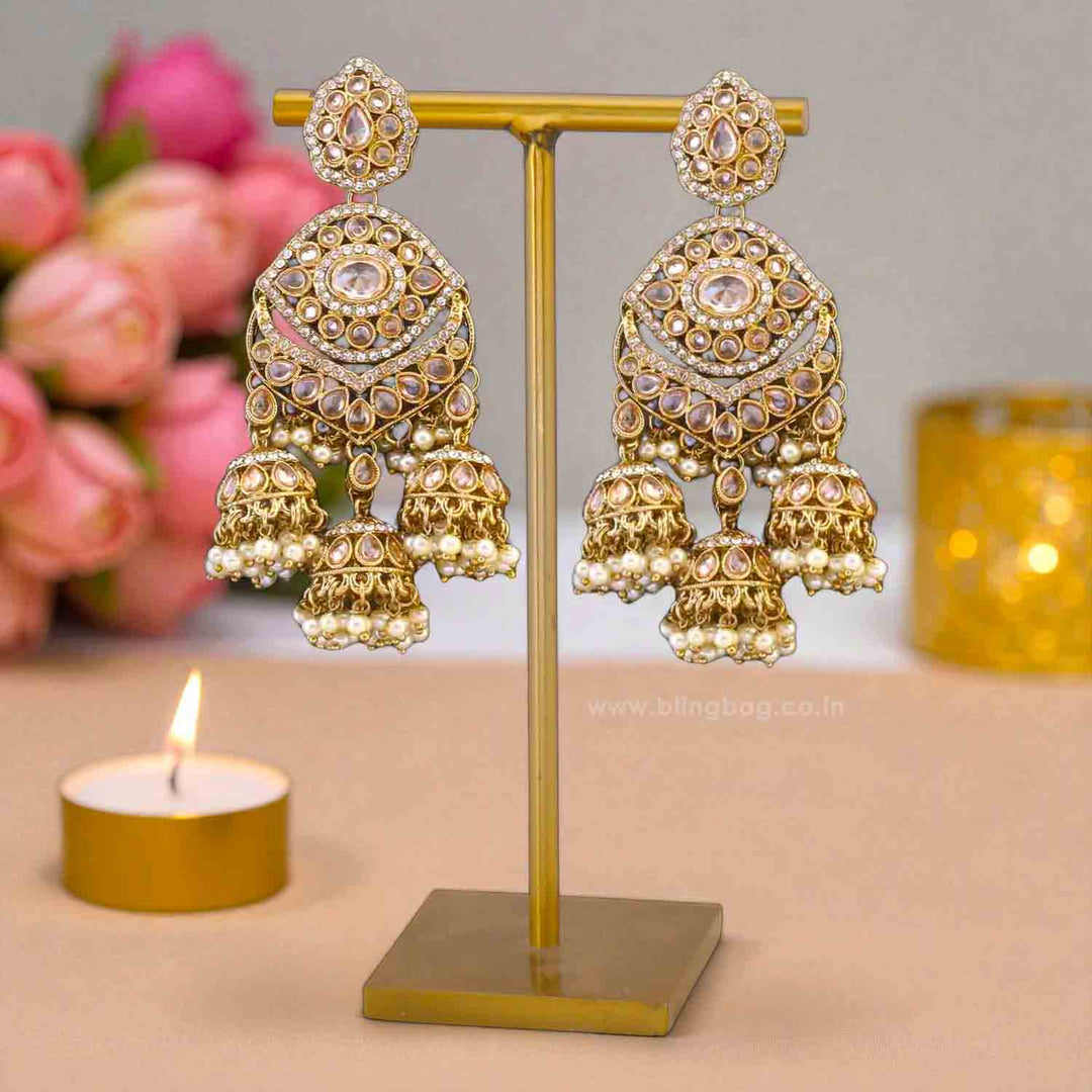 Ivory Pranjal Jhumkis