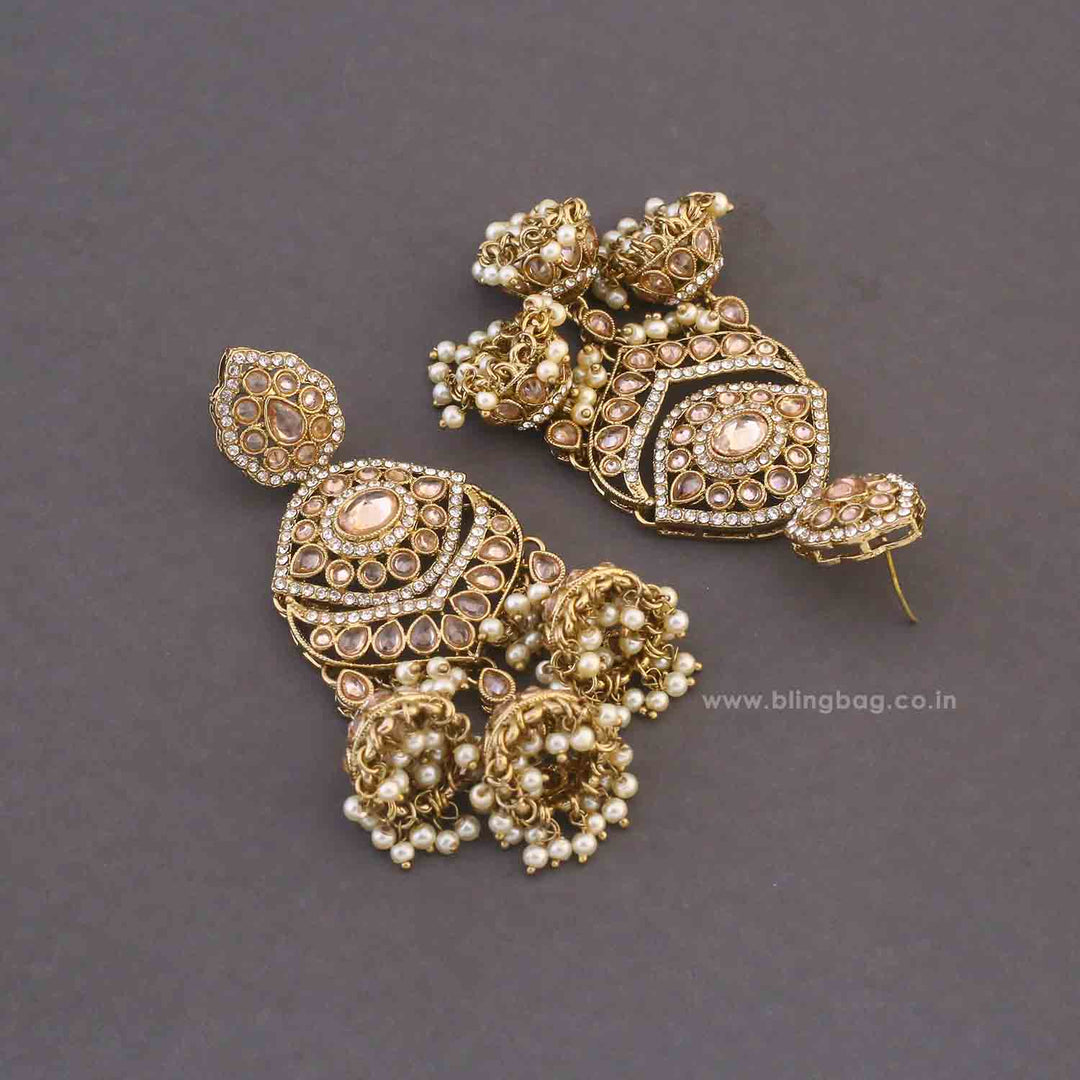 Ivory Pranjal Jhumkis