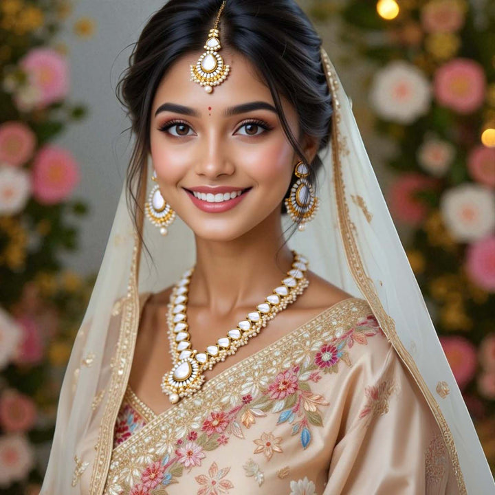 Ivory Qanita Kundan Jewellery Set