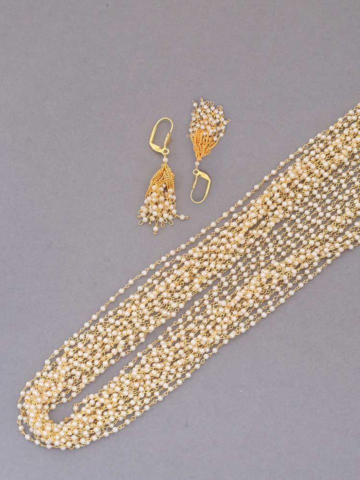 Ivory Radhya Pearl Jewellery Set- New Arrival