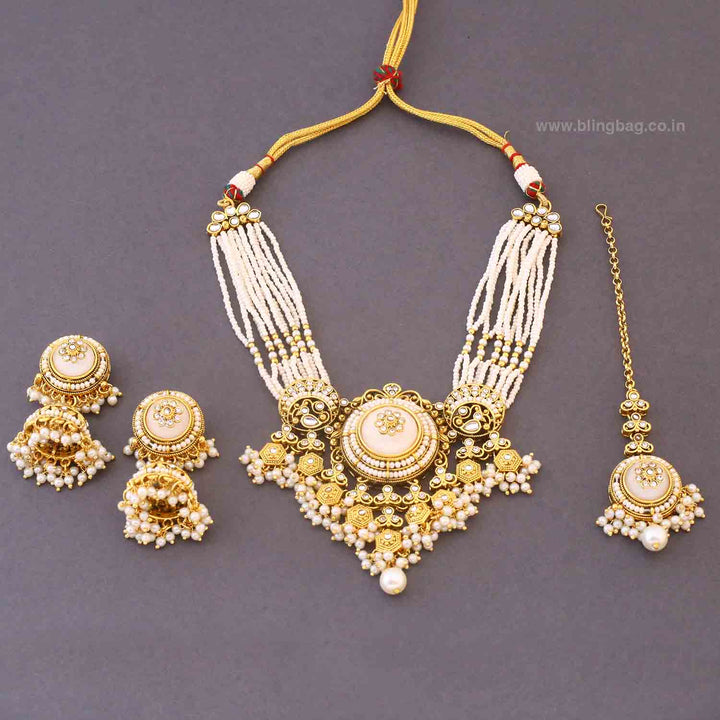 Ivory Rajiza Kundan Jewellery Set