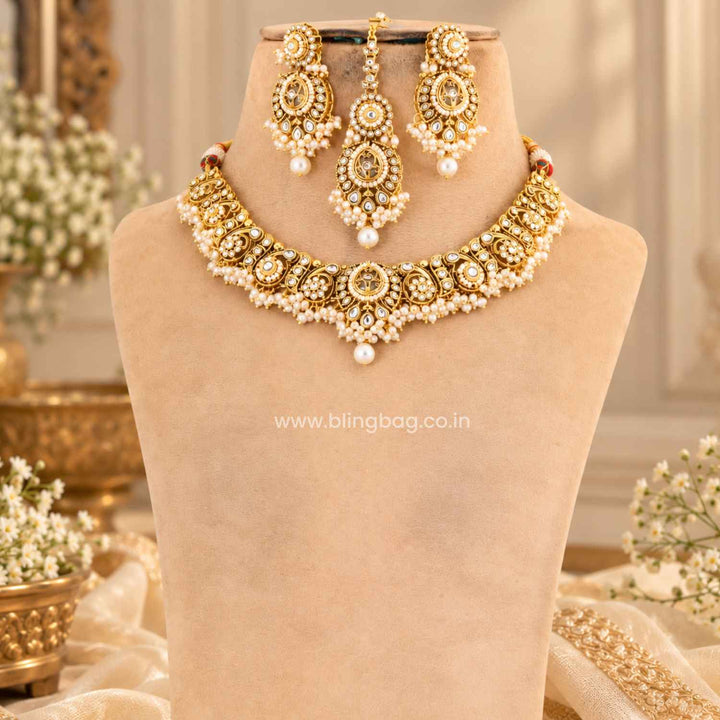 Ivory Rajvi Kundan Jewellery Set